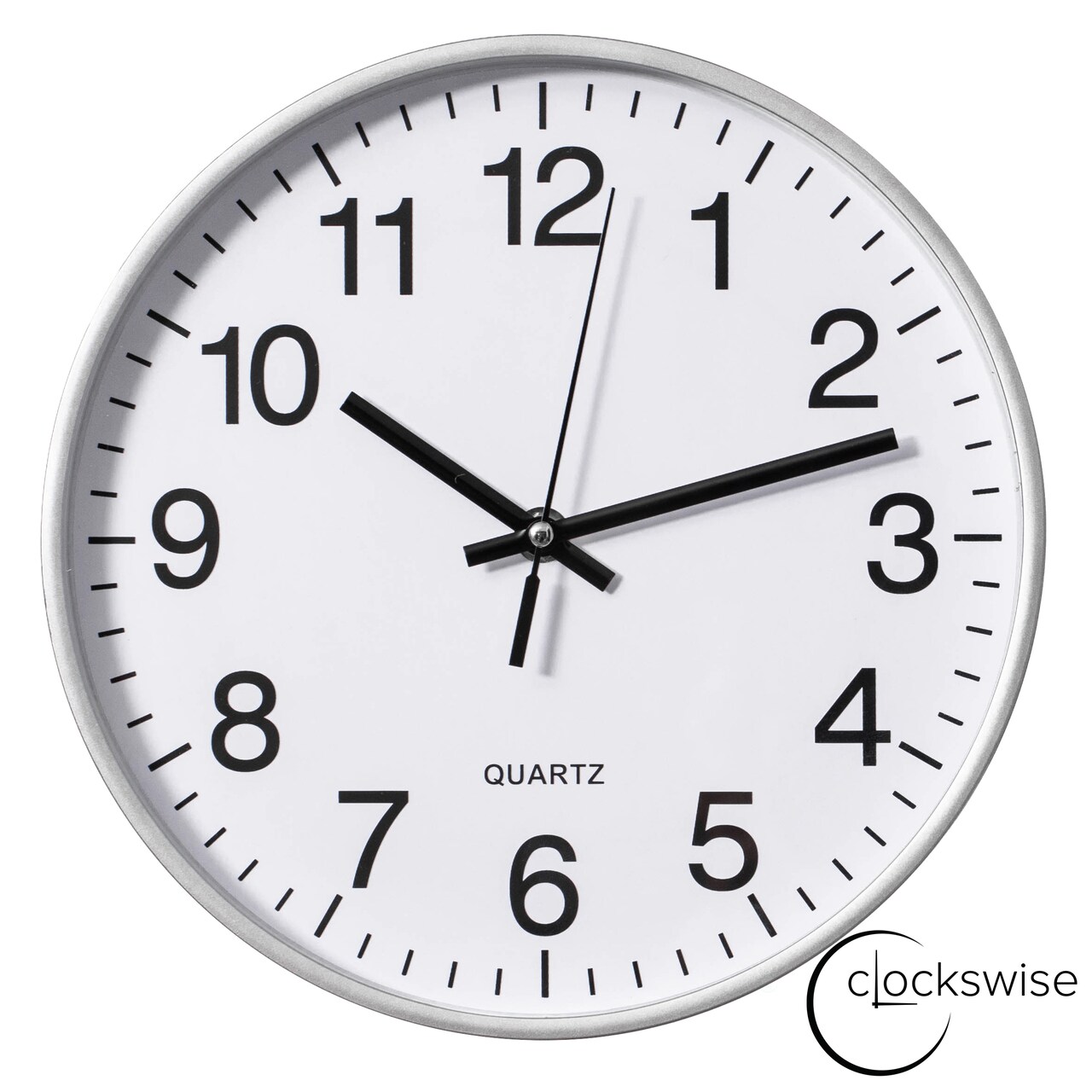 Clockswise Black Analog Clock – Silent, Non-Ticking for Wall, Office Desk, Table and Shelf, Battery-Operated Perfect for Home Office, Farmhouse Kitchen Decor, Bathroom, School and Bedroom Decor